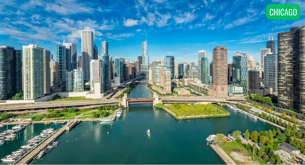 Skyline foto över Chicago